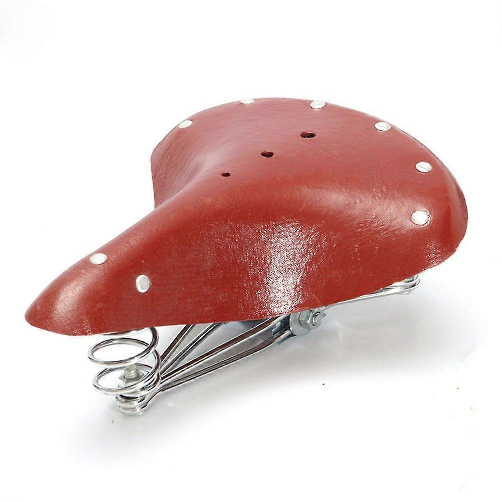 Men's Retro Bike Saddle Seat - Patent Leather Comfort Cushion for Mountain and Road Bikes, Adjustable Size, Ergonomic Design