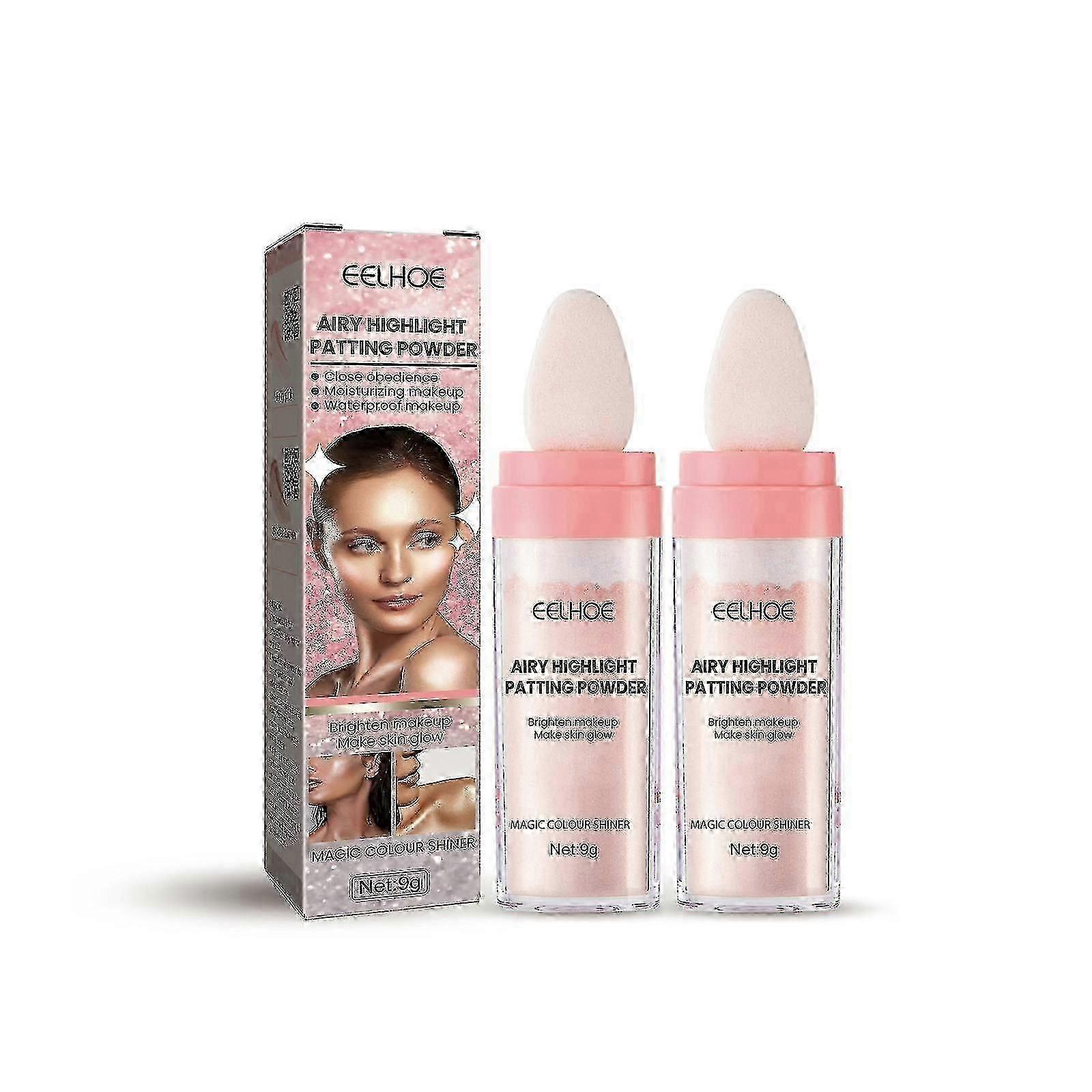 - 2pack Highlighter Powder Stick, Αέρινο Highlight Patting Powderpolvo de Hadas Body Highlighter Πούδρα, Sparkle Patti