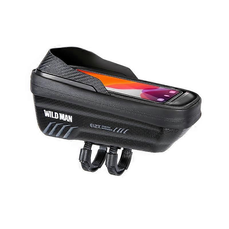 WILD MAN E12X 1L EVA Hard Shell Waterproof and Anti-fall Bicycle Bag with Touch Function E12X (Black)