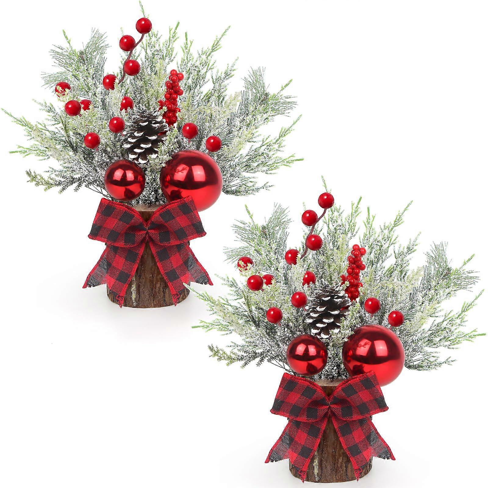 Small Christmas Tree, Tabletop Artificial Mini Pine Tree, 9 Inch Artificial Small Potted