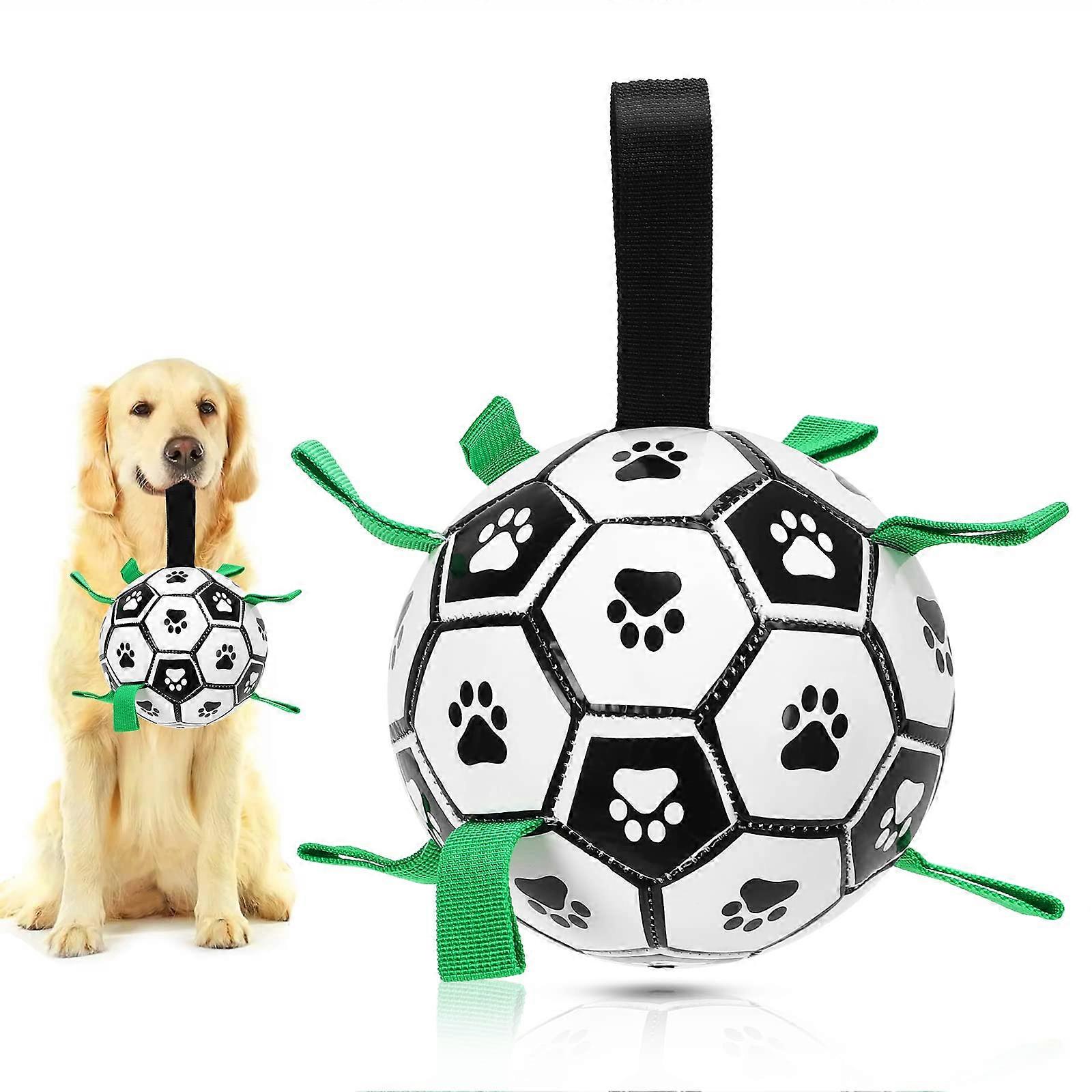 Dog Toys Soccer Ball with Interactive Pulling Tabs, Dog Toys for Tug of War, Puppy Gifts