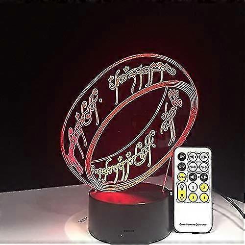 リング3DランプのShxxロード7色キッズギフトタッチナイトライト子供ホリデー3Dイリュージョンデスクランプ映画メモリプレゼント3d9l-358