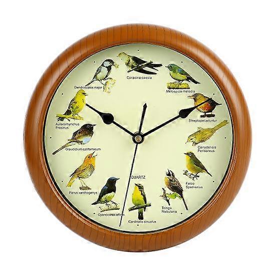 Singing Bird Wall Clock Silent Non-Ticking Battery Powered Wide Application Decorative Clock Round Modern Wall Clock