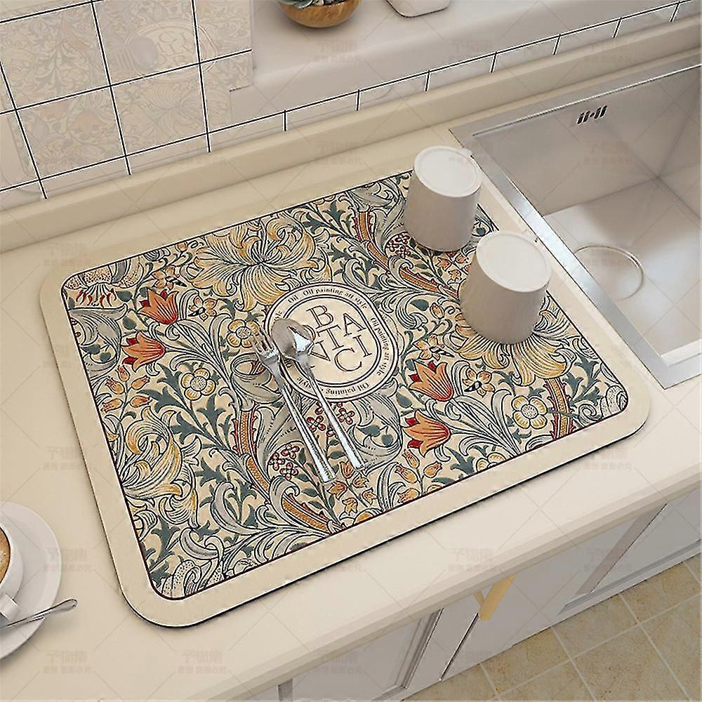 Dish Drying Mats For Kitchen Counter, Quick Drying Absorbent Pad Non-slip Tableware Dish Mat