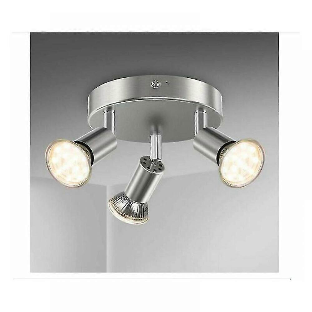 Led Bathroom Ceiling Light 3 Spots Dimmable Ip44 Gu10