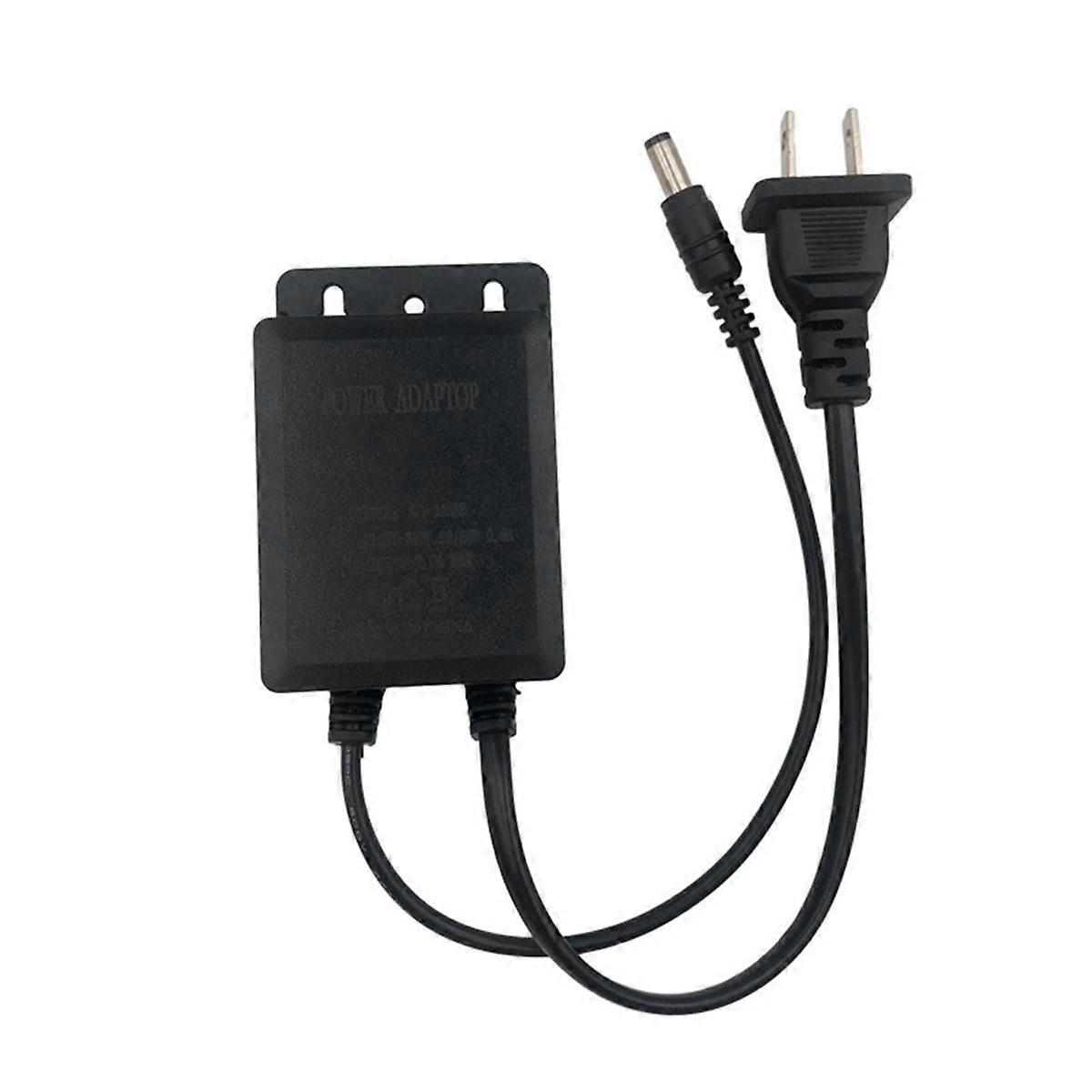 12V 2A Power Adapter Waterproof Power Surveillance Camera Rainproof Power Adapter Light Strip Supply with US Plug Black