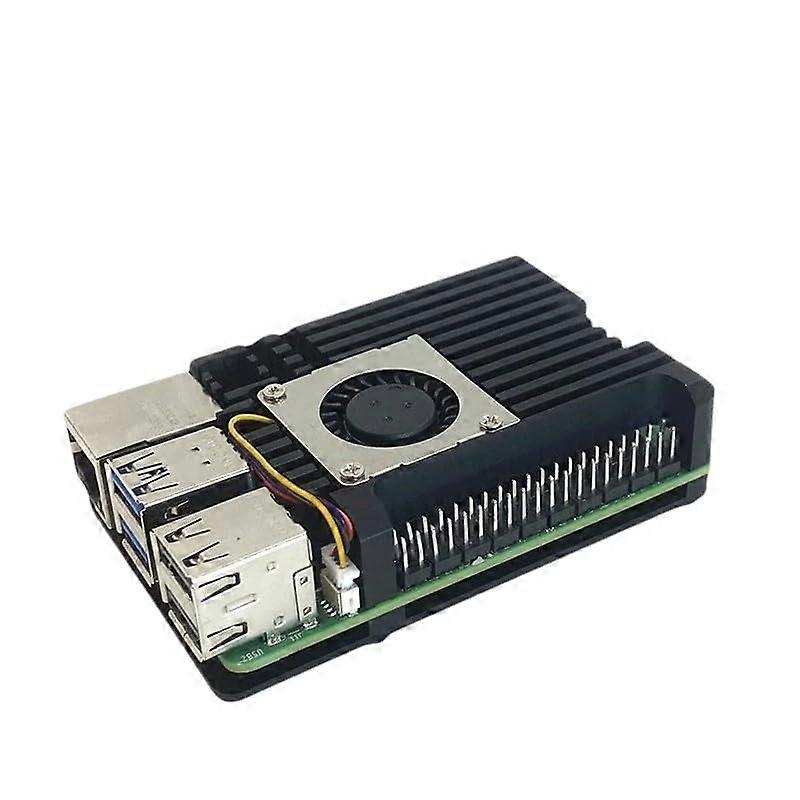 5 Aluminum Case Metal Shell with Cooling Fan Silicone Heatsink for Rpi