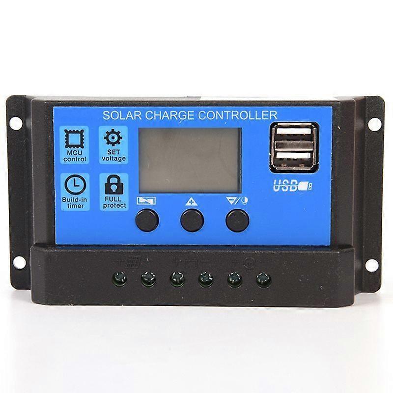 10A 12V/24V Solar Panel Charger Controller Battery Regulator Usb Lcd Ss