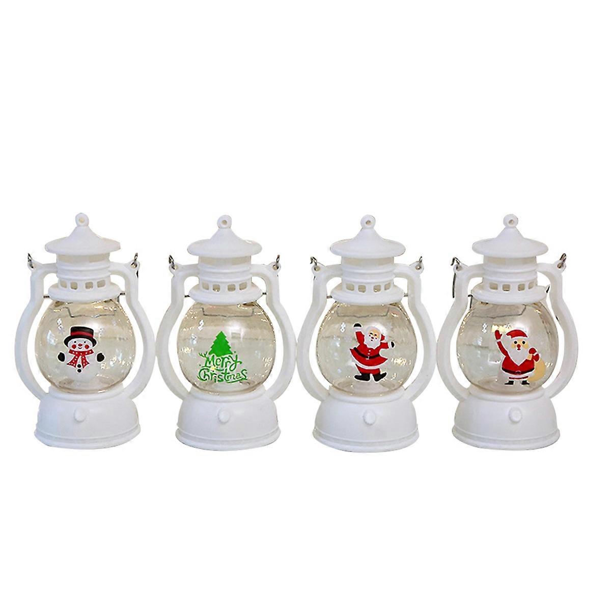 4Pcs Christmas Lanterns Indoor Mini Hanging Candle