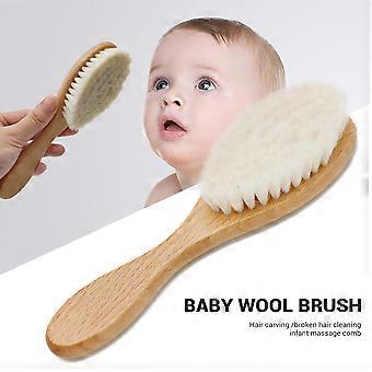 Goat Hair Brush Baby Hair Brush with Wooden Handle Super Soft Hair Brush