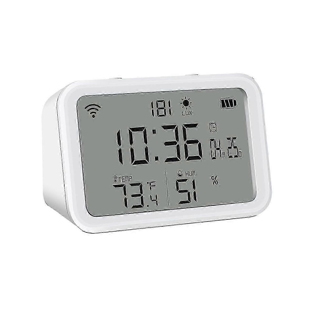 WiFi Thermometer Hygrometer with Luminous Intensity Detection WiFi Temperature Humidity Monitor wit