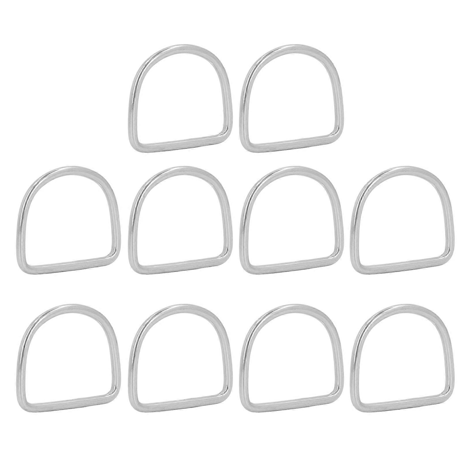 10PCS D Ring Buckles 316 Stainless Steel Semi Circular D Shaped Rings for Marine Kayak Rigging 40x37x4MM 
