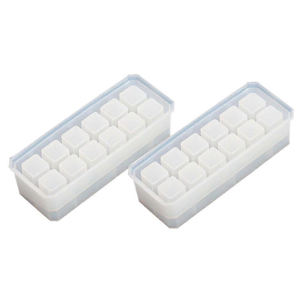 2x Silicone Lipstick/Cosmetic Brush Storage Box Mold Resin Casting 12Grid