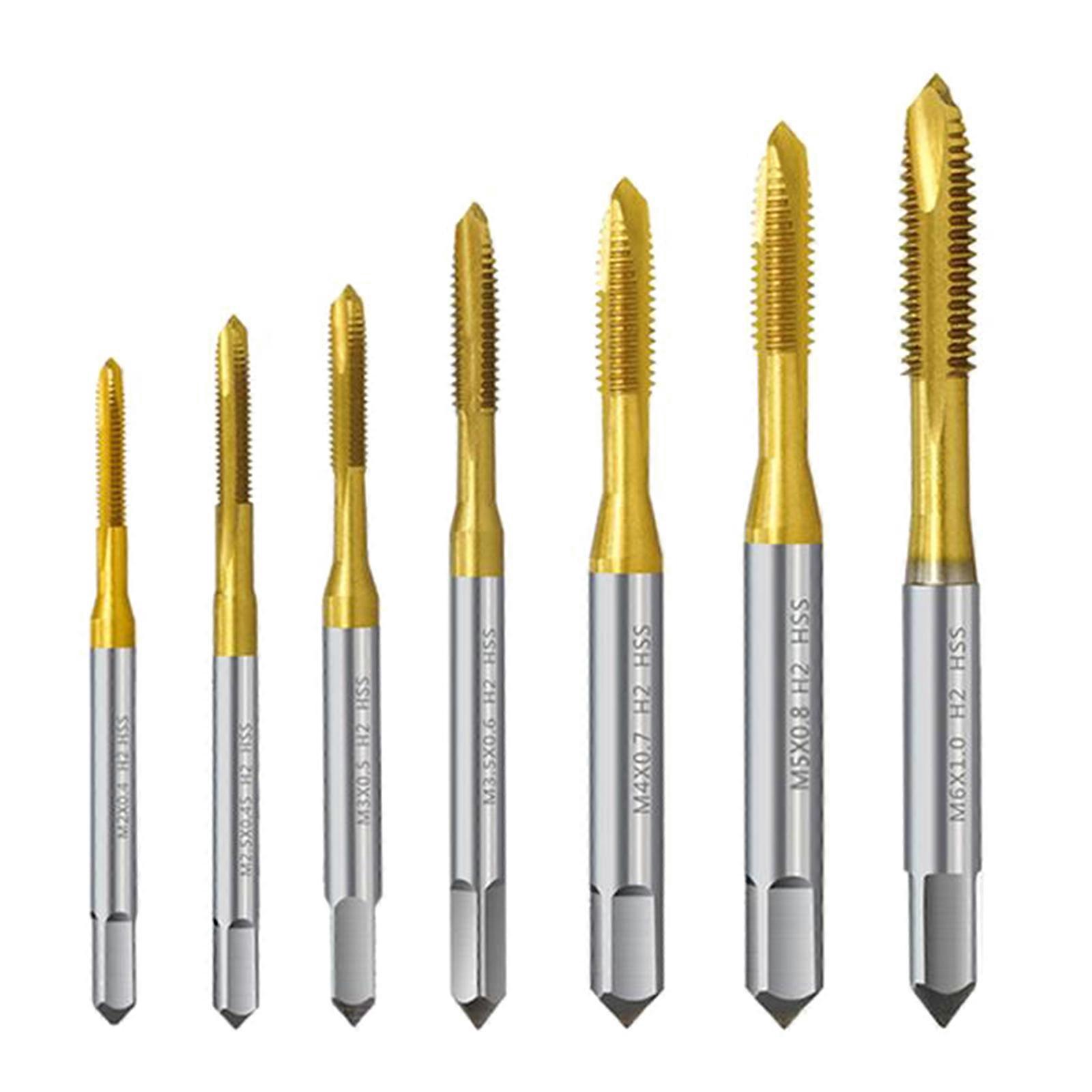 Drill Bit Set Spiral-Screw Composite Straight Flute Thread Tap Drill Bit Tap Twist Drill Bit Set Multi-functional Metal