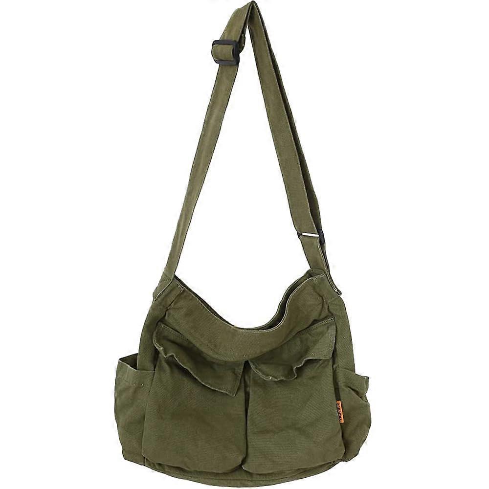 Canvas Messenger Bag Large Hobo Crossbody Bag with Multiple Pockets Casual Shoulder Tote Bag for Women and Men Ref: 6578