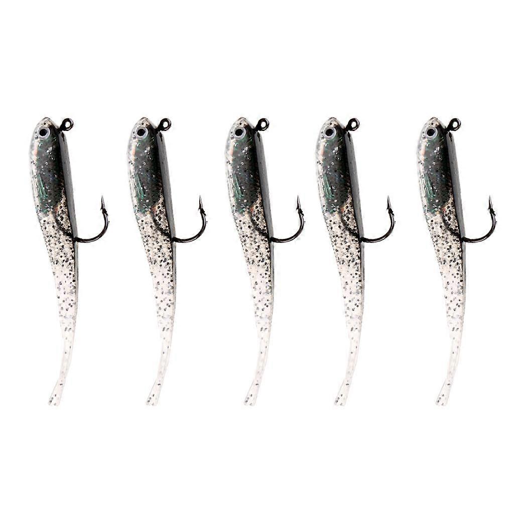 5pcs Artificial Baits Swimbaits Soft Fishing Jig with Fish Luring Agent with