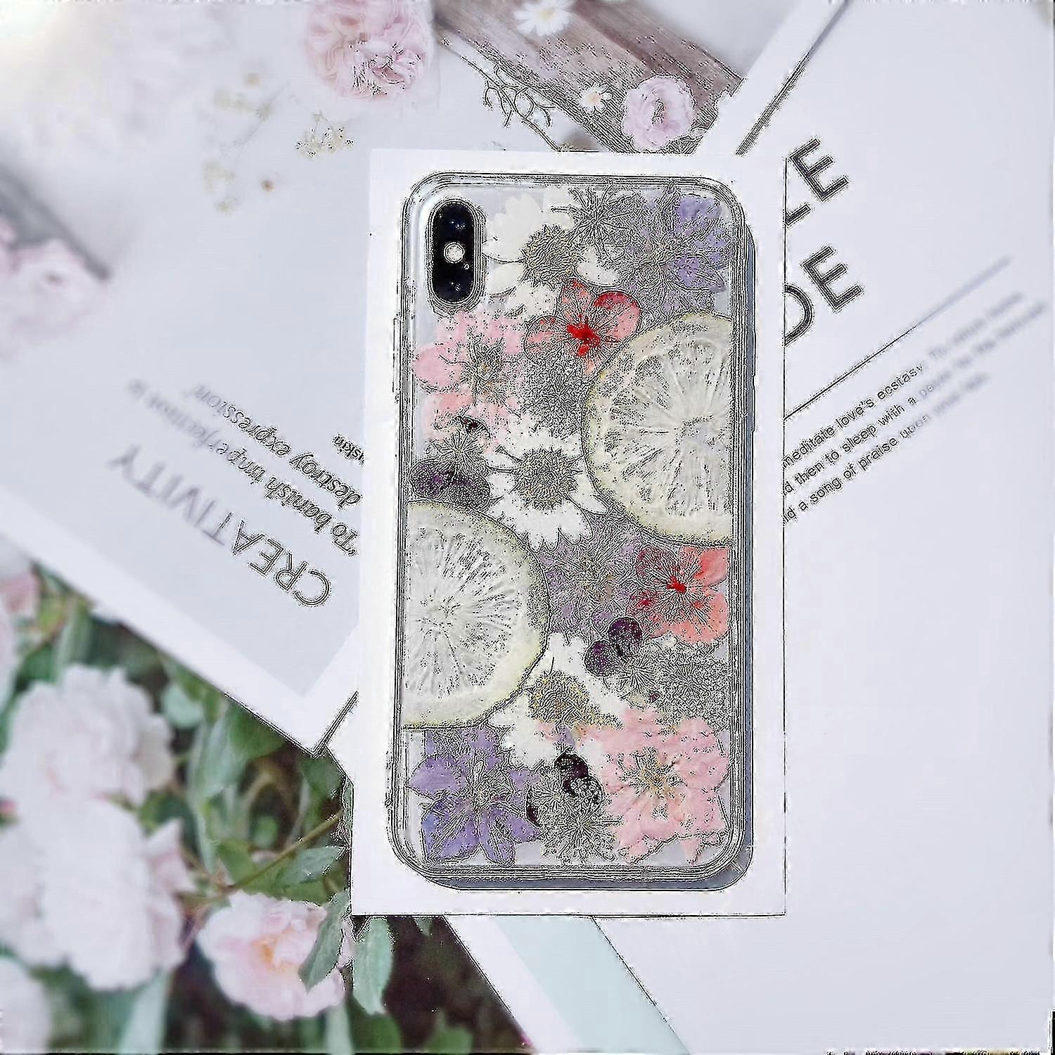 Dried Flower Phone Case Real Fruit Lemon Hydrangea Epoxy Phone Case(pu