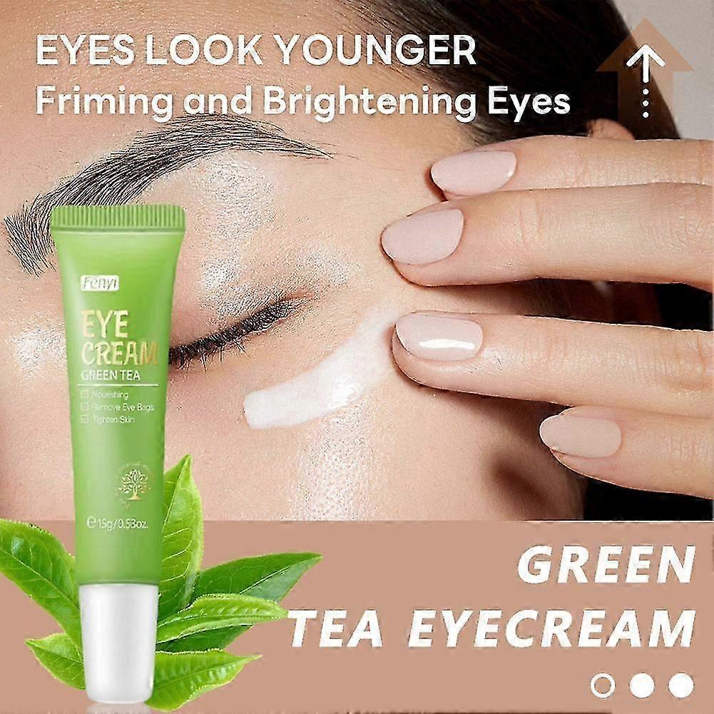 GreenTea Eye Cream Lightens Dark Circles Fade Fine Wrinkles Reduce Puffiness