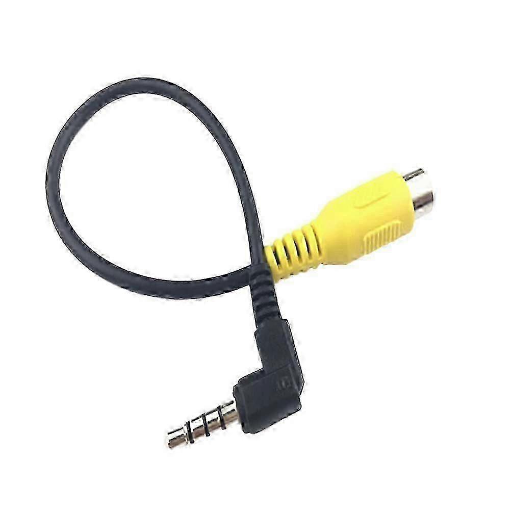 2.5mm To Rca Lightweight Cable Converter Gps Tablet Extension Space Saving Reverse Camera Rear View Easy Install For Car Dvr (black)