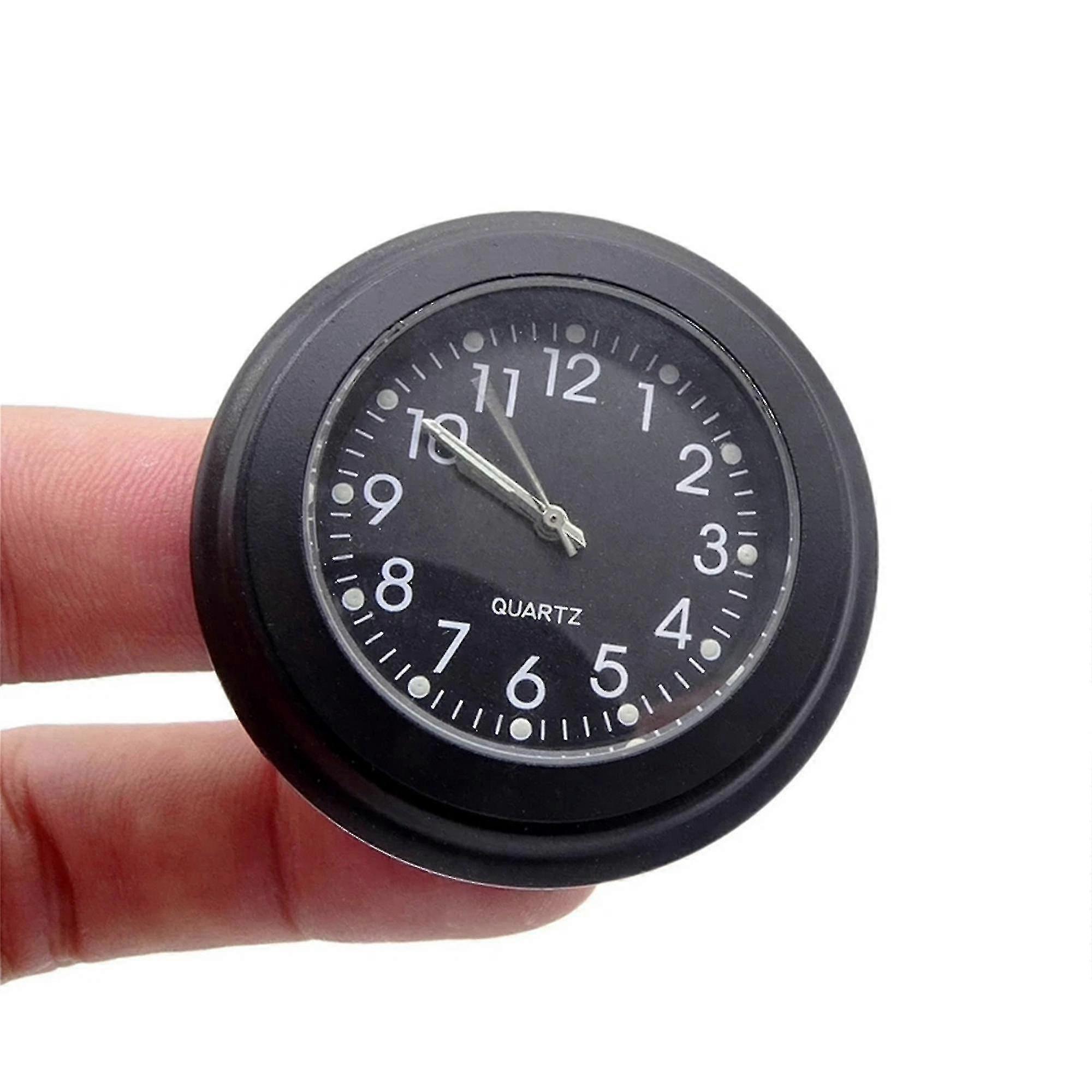Waterproof Motorcycle Quartz Clock - Black Handlebar Mount