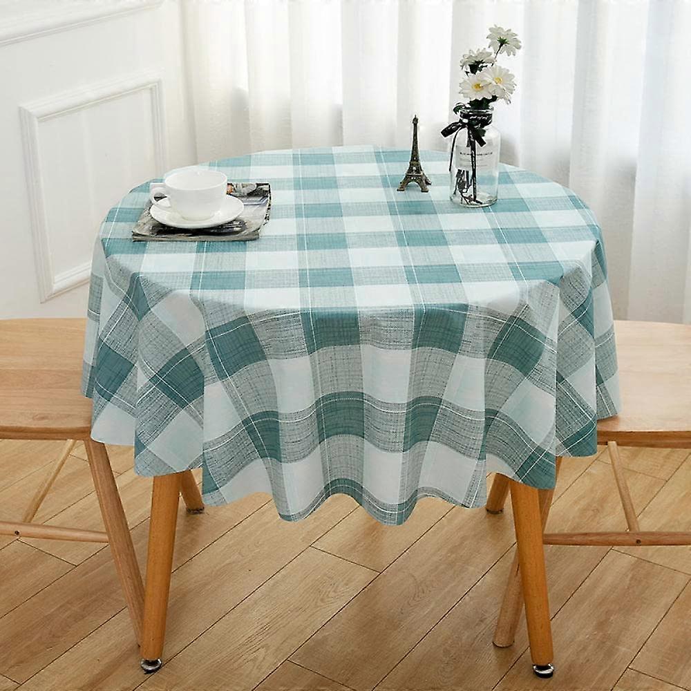Washable Tablecloth Square PVC Waterproof 60x120 cm Blue Grey Solid Colour Table Linen