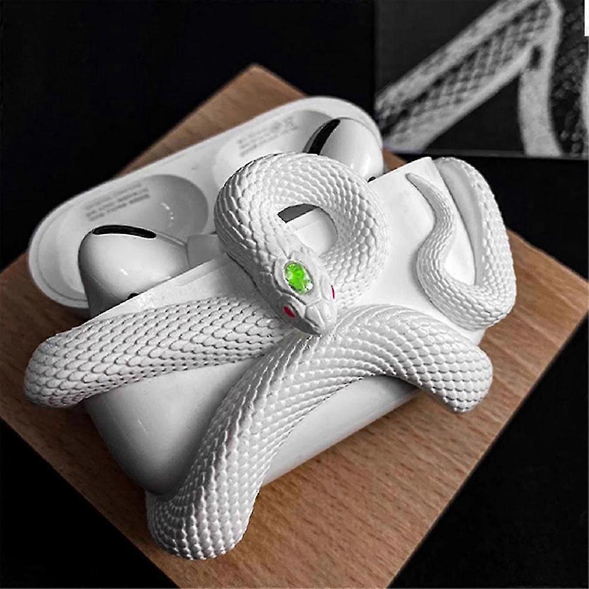 Snake-Shaped Earphone Protective Case Anti-Drop and Scratch- Hollow Design Resin Earphone Case A G