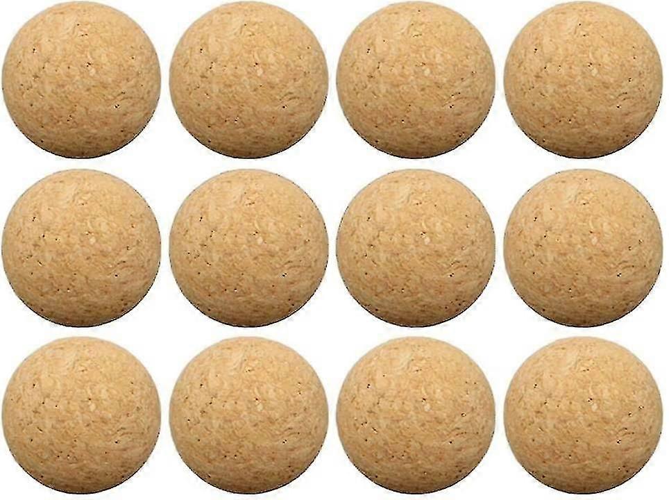 テーブルサッカー用12パックナチュラルコルクボール、36mm静音ノイズリダクションゲームアクセサリー