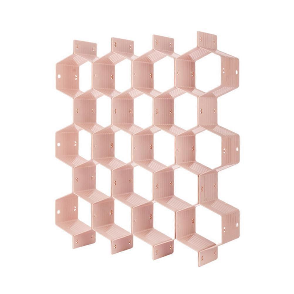 Compartment Organizer Honeycomb Shape Drawer Dividers Closet Organizer Item Classification Pink 37*7 Cm 1Pcs