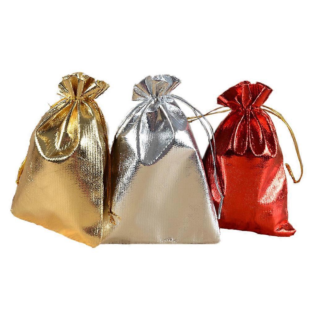 Wedding Bag Drawstring Linen Pouches present Packaging Silver 10x12cm Storage 24Pcs