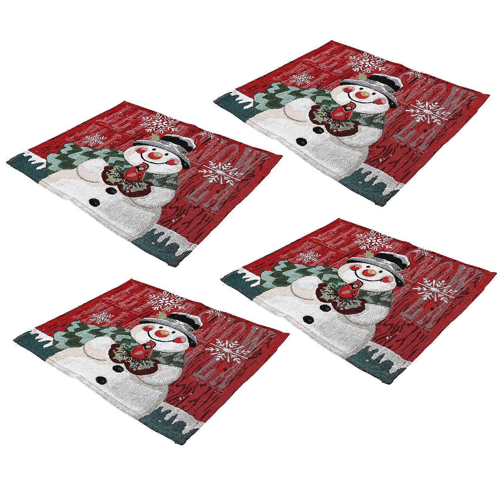 Kitchen Table Decor Festive Design Placemats Scratch Prevention Dining Room Table Mats 42x34cm 4Pcs