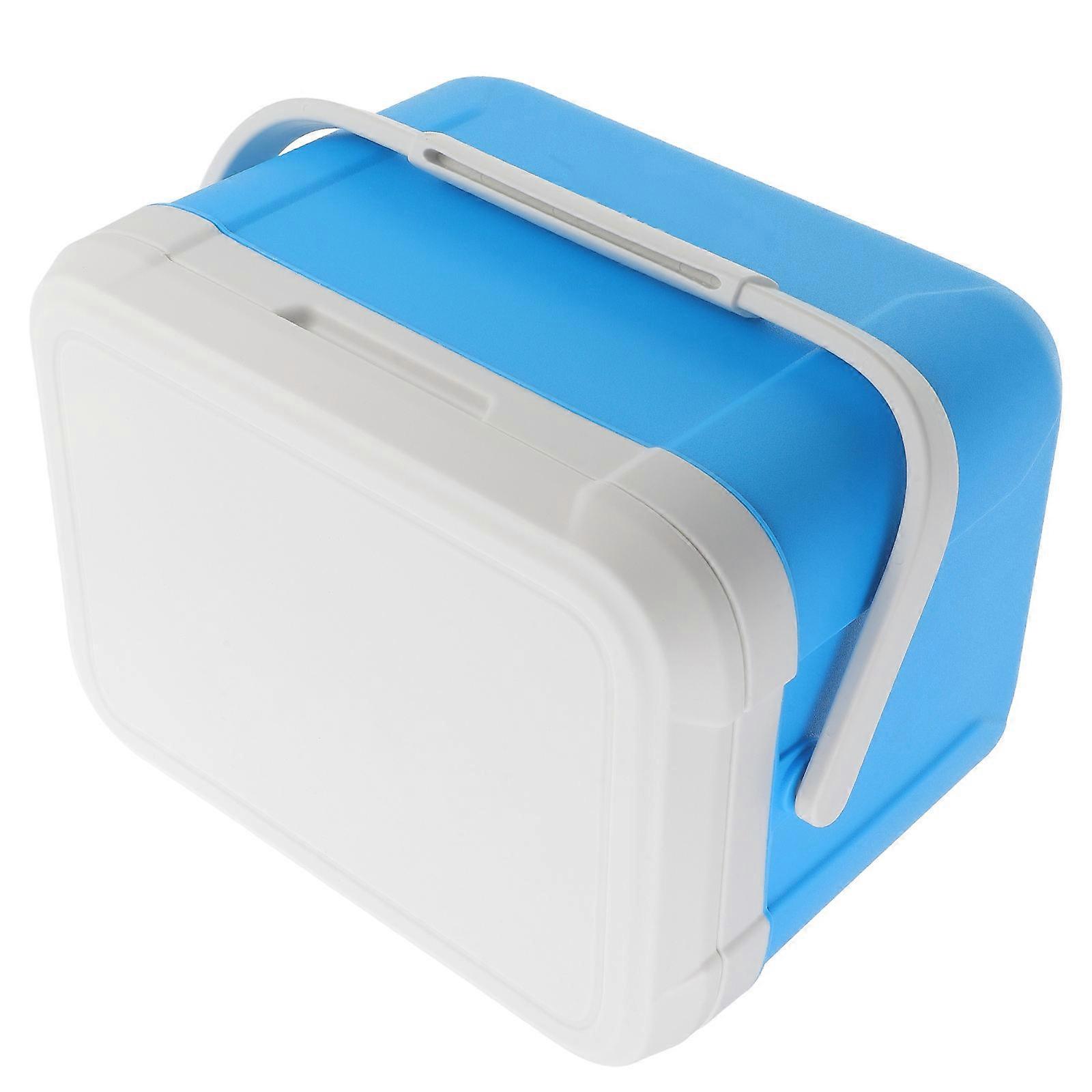 Insulated Picnic Container Blue Rubber Frame Multi-Function Box for Storage