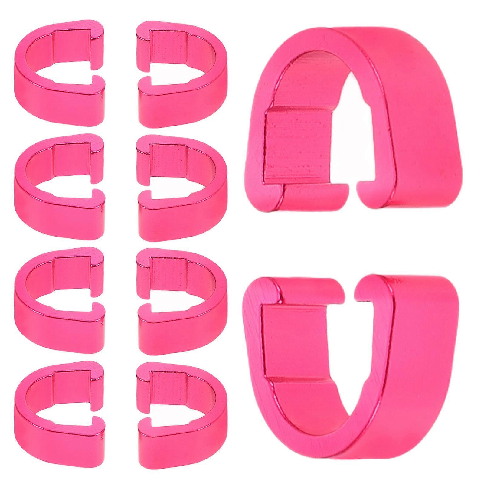 Aluminum U Shaped Bicycle Cable Clamps for Brake and Shifter Housing – 10pcs Pack, Universal Fit, Secure Fixing, Stable Performance, Pink Design