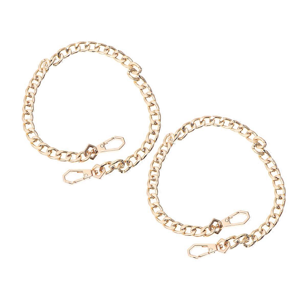 سلسلة حقيبة يد سلسلة حقيبة معدنية ذهبية 2 قطعة استبدال التبعي لحقيبة الكتف محفظة زي الموضة