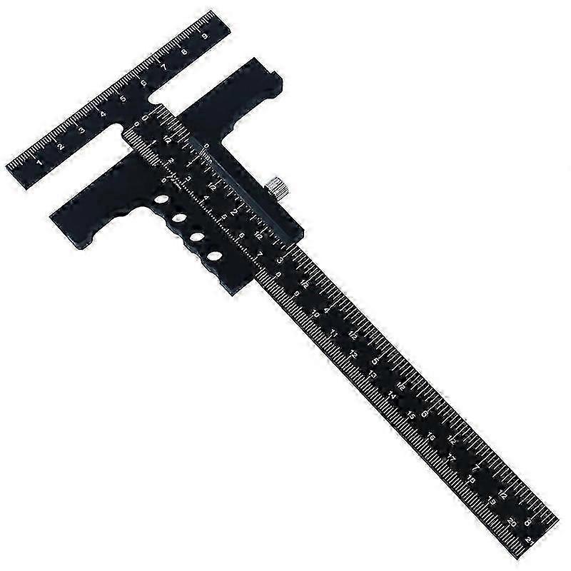 Metal Slider Ruler for Woodworking - Edge Guide with Angle Measurement and Scribing Functionality