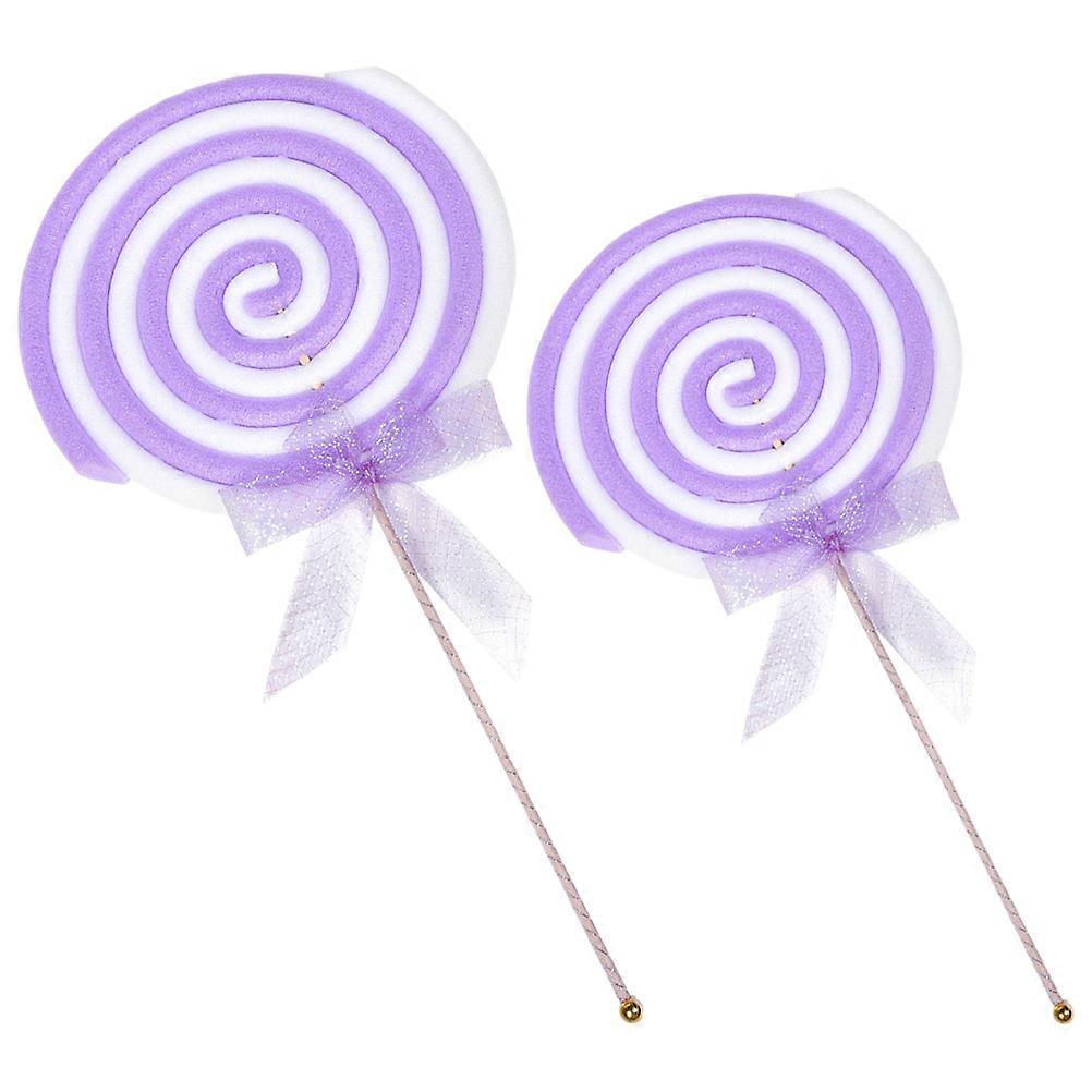 Fake Lollipop Prop Decorative Fake Lollipop Models Candy Prop Foam Plastic Realistic Design Festival Decor 2Pcs