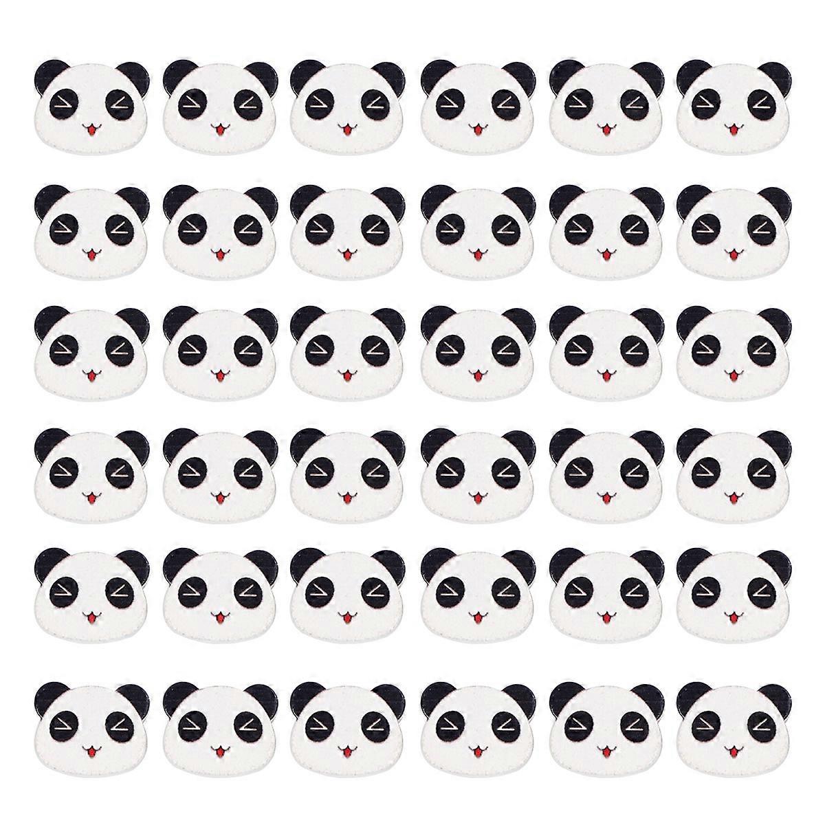 Decorative Wood Buttons Cartoon Panda Head for Handmade Projects 2.2x1.8cm Button Decoration 50Pcs