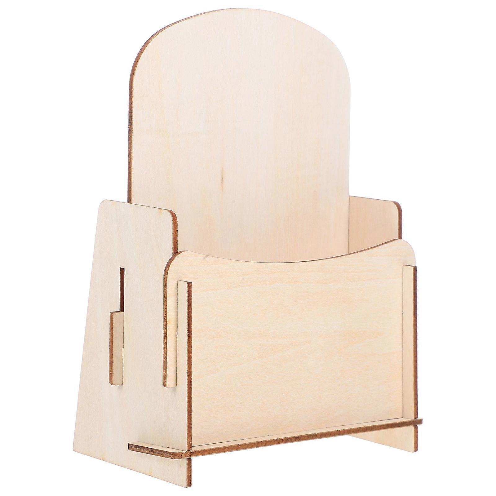 Book Storage Diy Desk Organizer Wooden Desktop Rack For Home Office Rectangular Shape Multifunctional Design 1Set