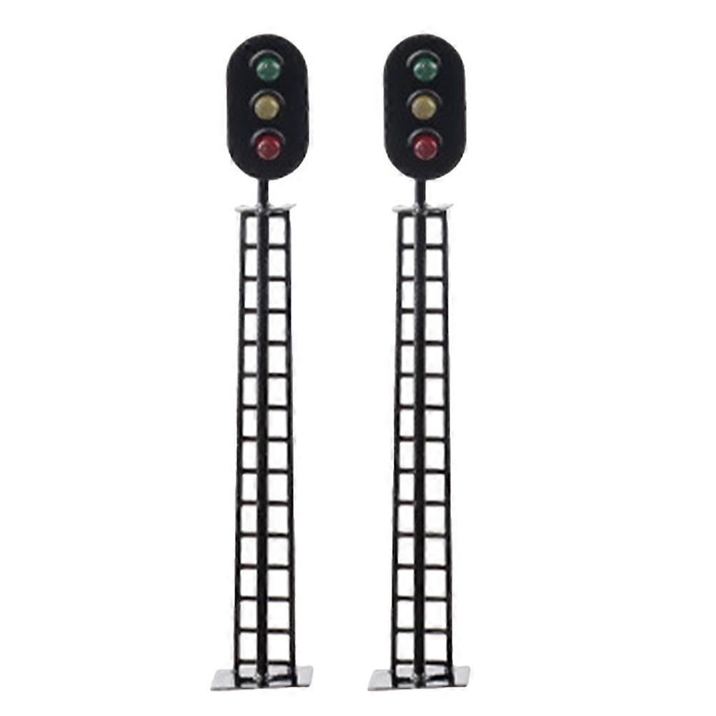 Traffic Lamp Decor Model Train Signals Simulation Traffic Lamp Sand Table Layout Decor 3.26X0.51X0.51IN 2Pack