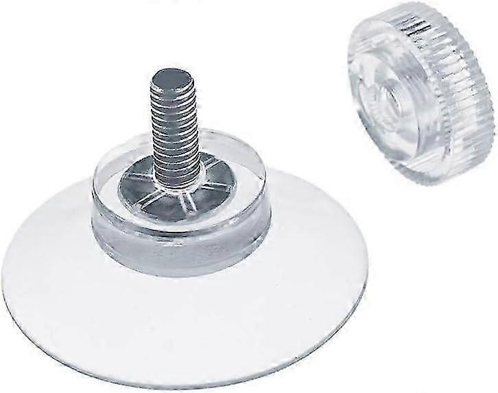 8 x suction cups 30 mm with M4x10mm thread with knurled nuts Transparent - Made in Germany