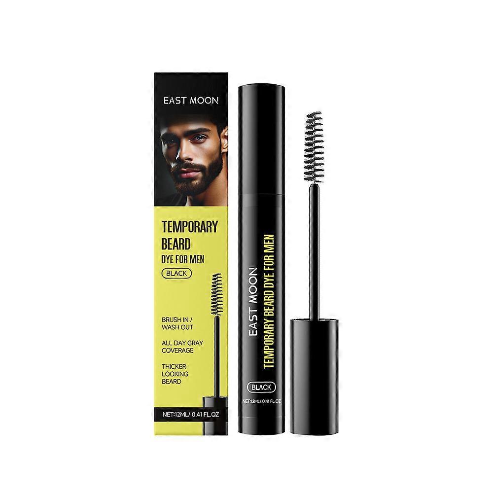 Temporary Beard Dye for Men - Black Beard, Mustache & Eyebrow Color for a Fuller, Well-Defined Look, Water & Sweat Resistant, Up to 30 Applications