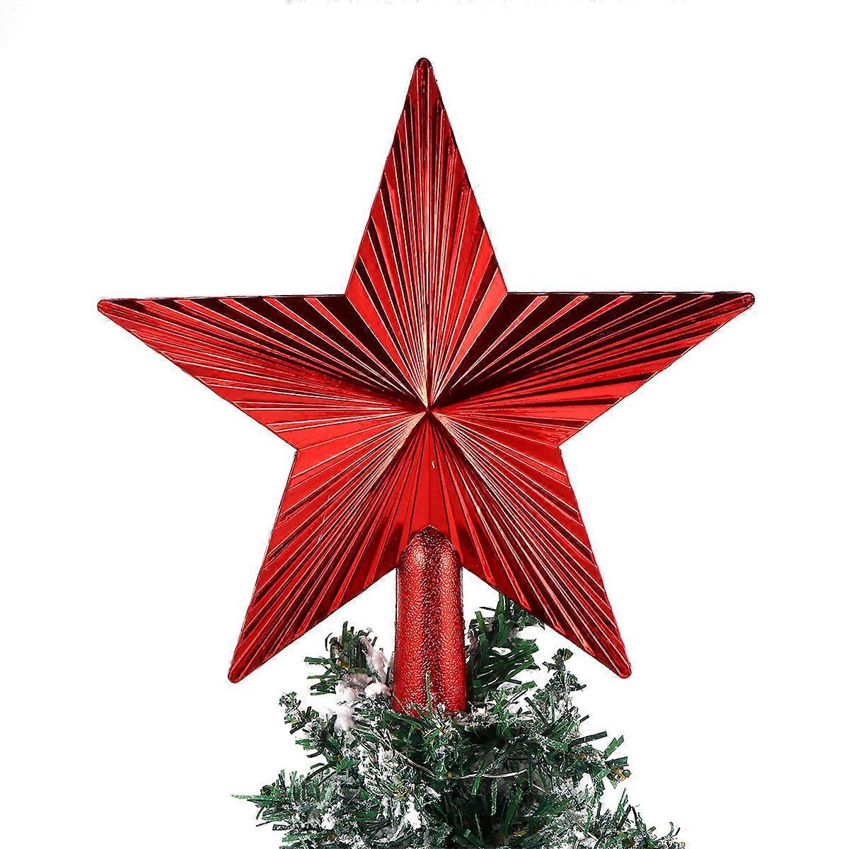 Simple Star Tree Topper Christmas Tree Ornament Red 20.00X20.00X3.00cm 2Pcs