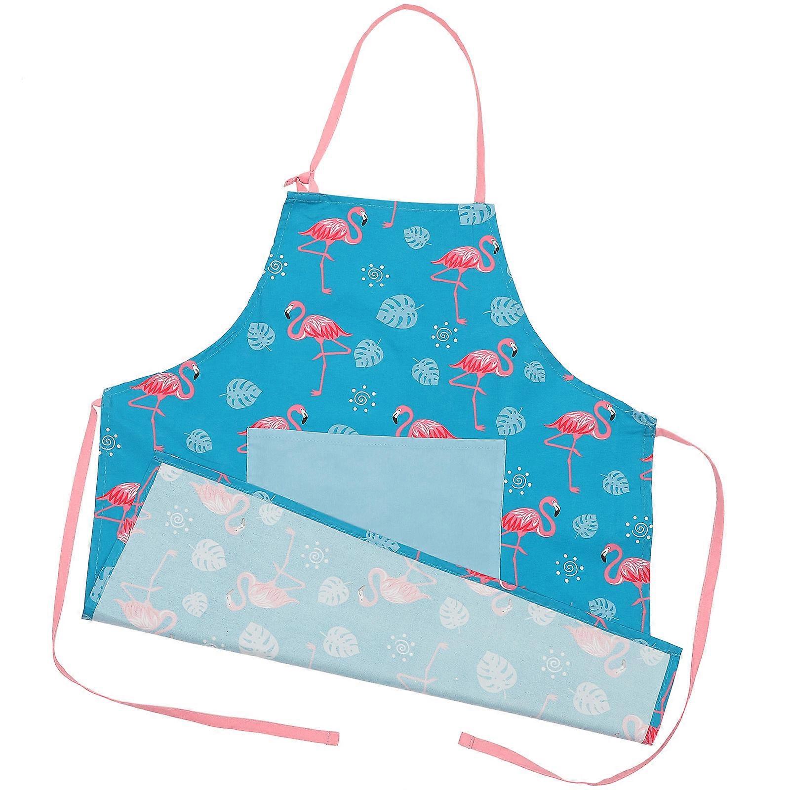 Aprons For Adults Flamingo Printed Adjustable Polyester For Cooking Baking 70X60X0.1CM 1Pack