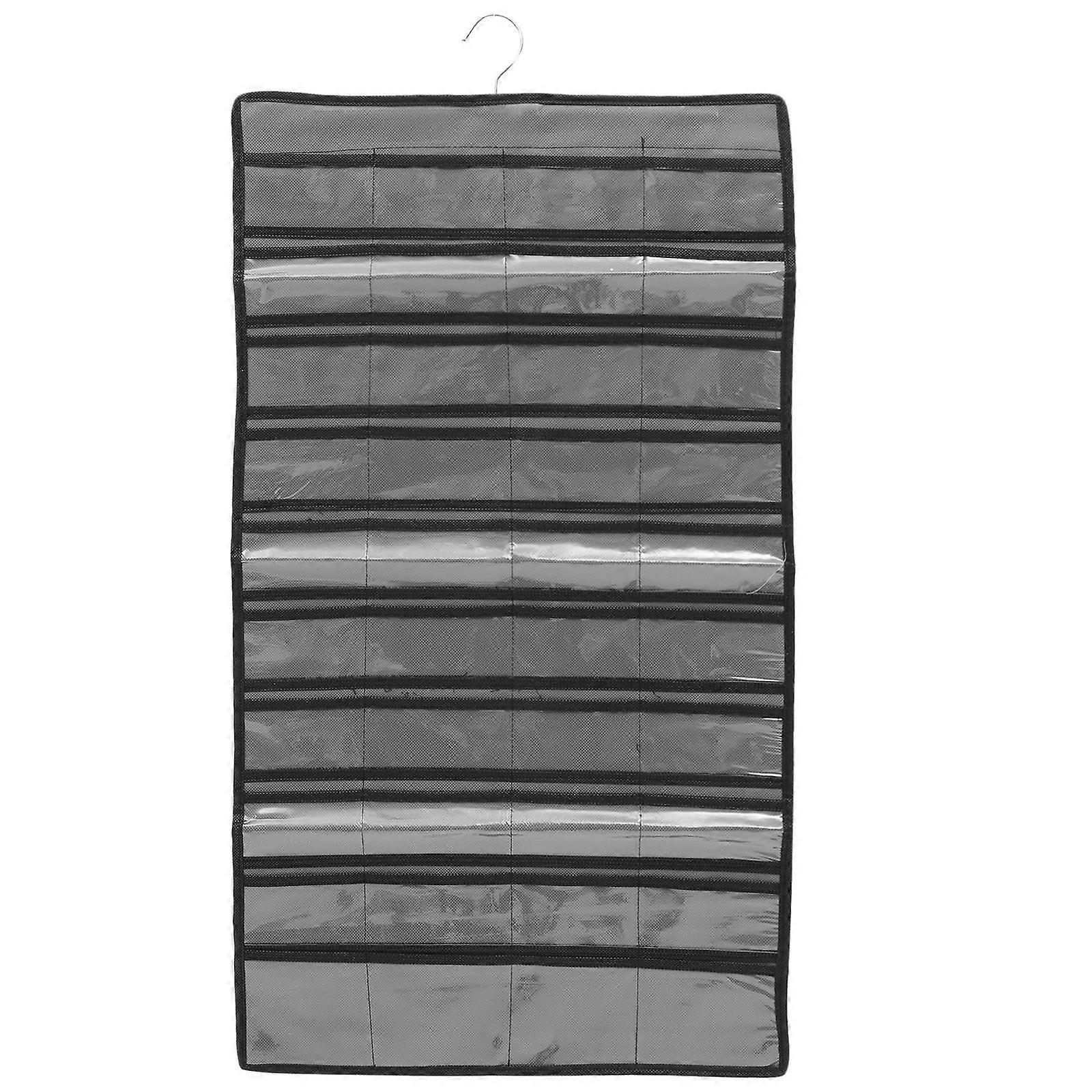 Dual-Sided Jewelry Storage Organizer Hanging Pouch For Home Use Grey 78.00X43.00X0.50cm Storage 1Pack