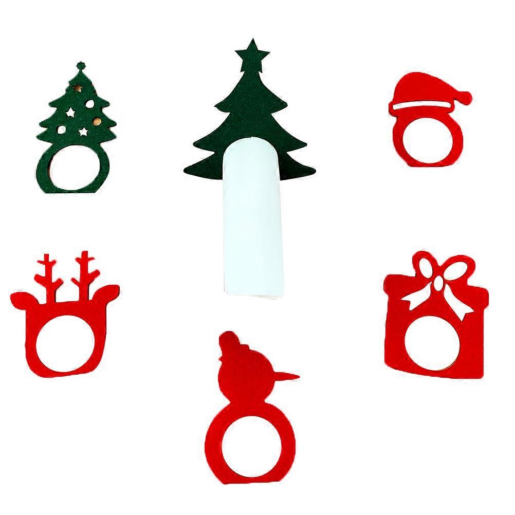 الرنة منديل حلقات ثلج شكل غير منسوجة المواد عيد الميلاد إعداد الجدول للمآدب والعشاء 12 قطعة