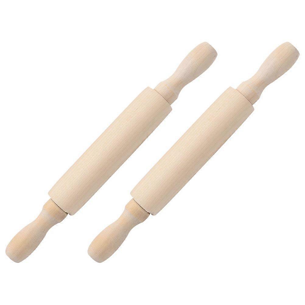 2Pcs Mini Rolling Pin Kids Rolling Pin Non-stick Rolling Pin Pastry Dough Roller Clay Rolling Pin