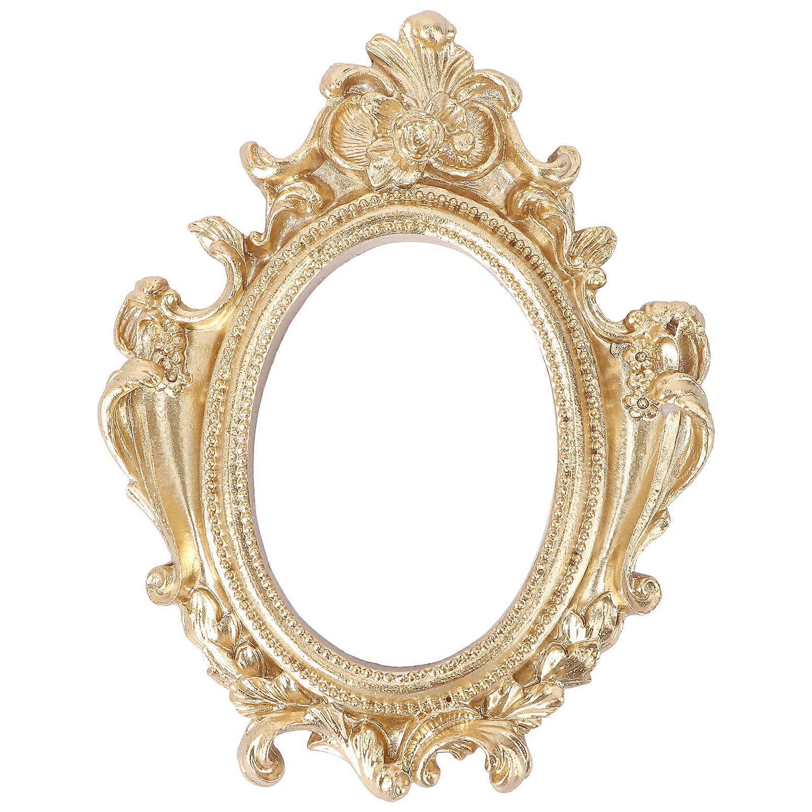 Vintage Gold Photo Frame Retro Picture Frames Background Prop 13x10cm Resin Decoration 1Pc