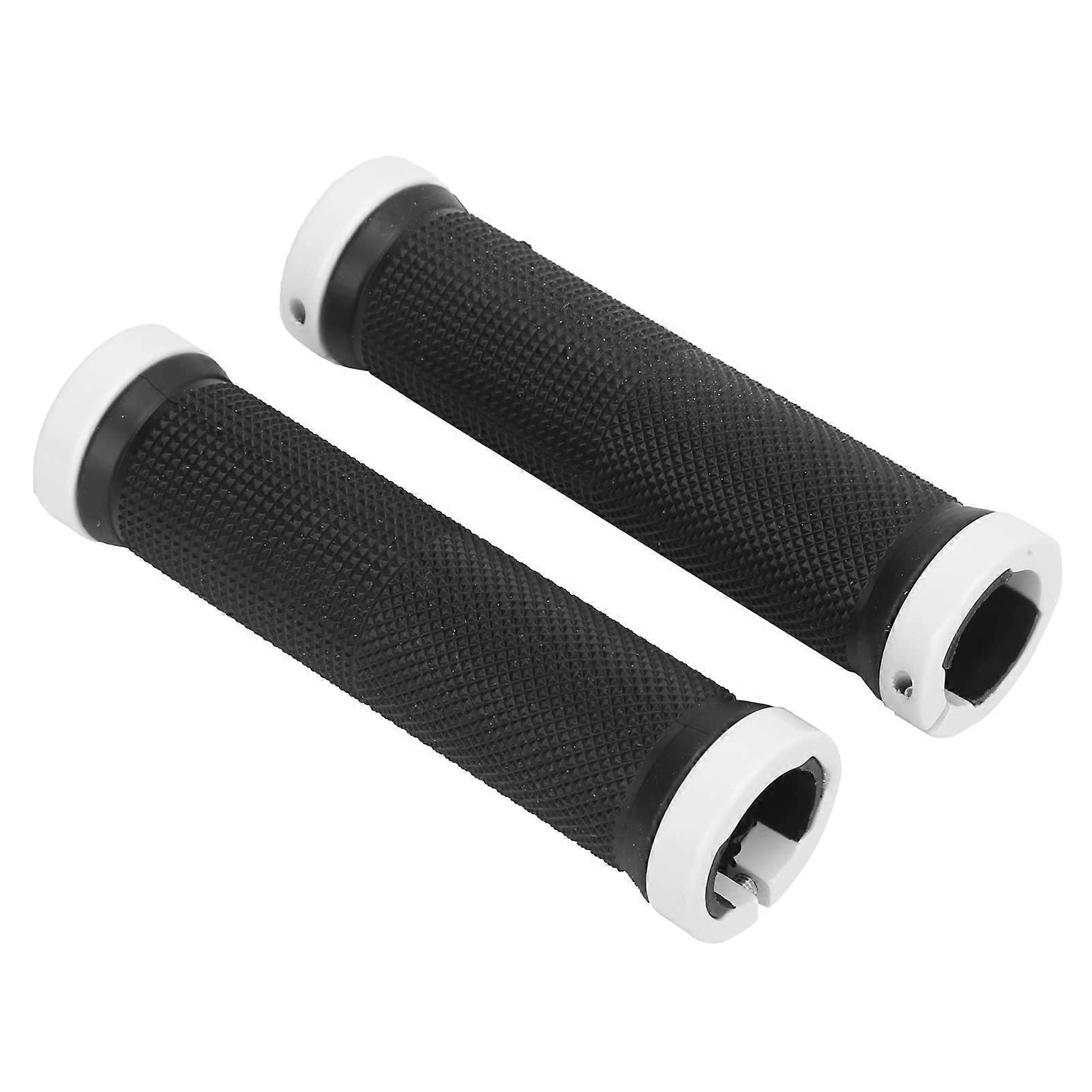 Handlebar Grips, Aluminium Alloy Retaining Ring, Bicycle Grips, Handlebar for Long Term Riding (White)