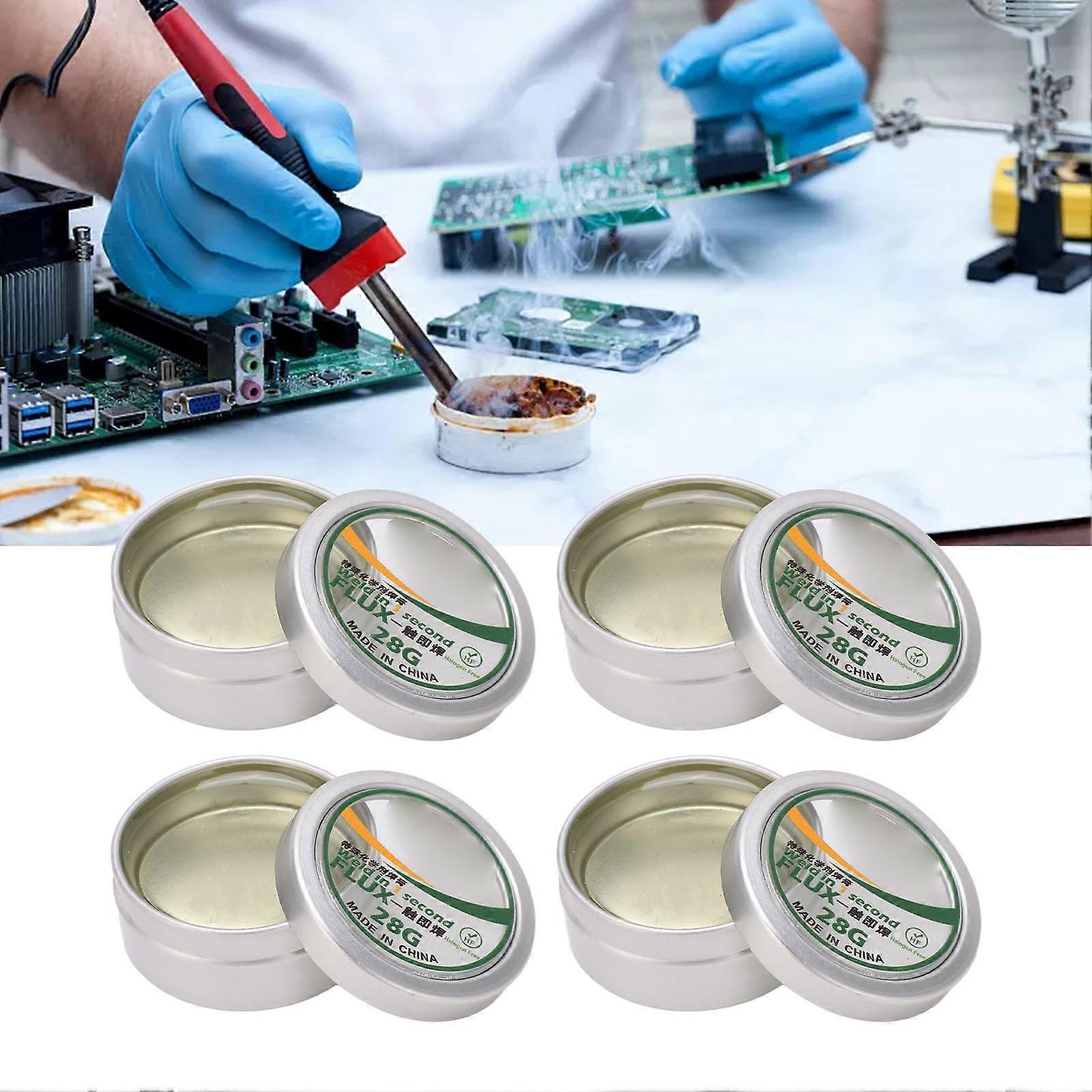 4 pcs Soldering Tip Refresher Cleaning Paste Effective Cleaning Deoxidizing Soldering Iron Tip Tin Paste 28g