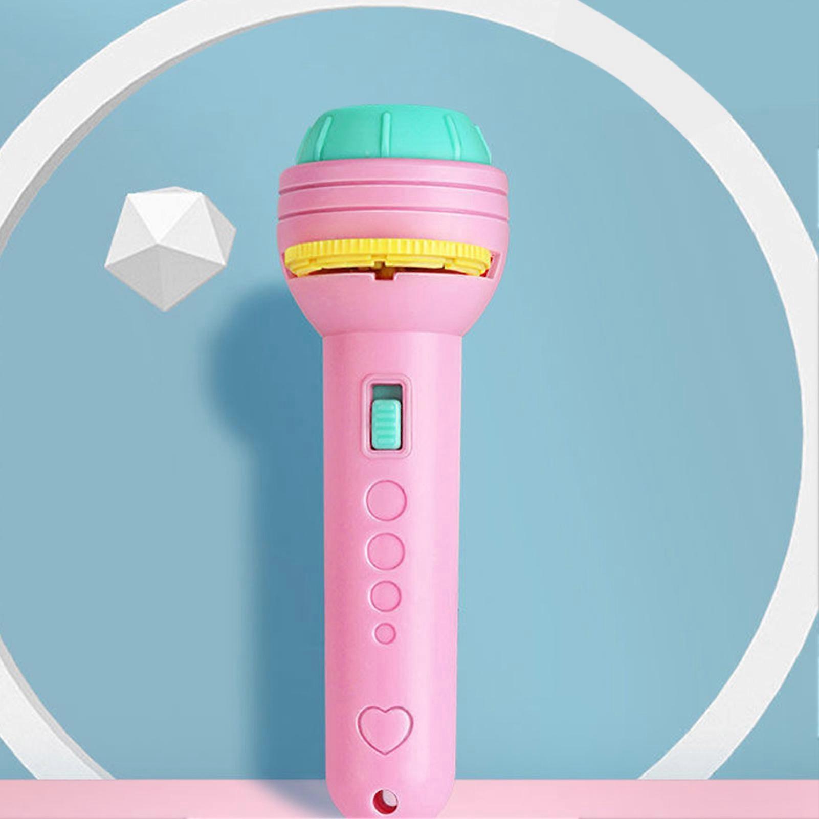 Kids Projector Flashlight Different Animal Patterns Early Educational Science Projector Luminous ToyPink(48 Patterns) 