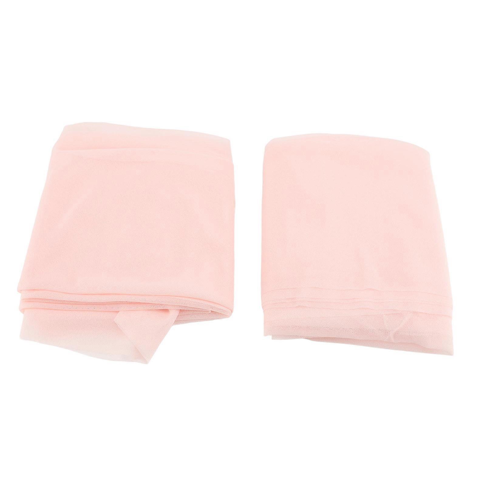 Romantic Elegant Airy Sheer Chiffon Wedding Table Runner Draped 70 x 300 cm Pink Set of 6